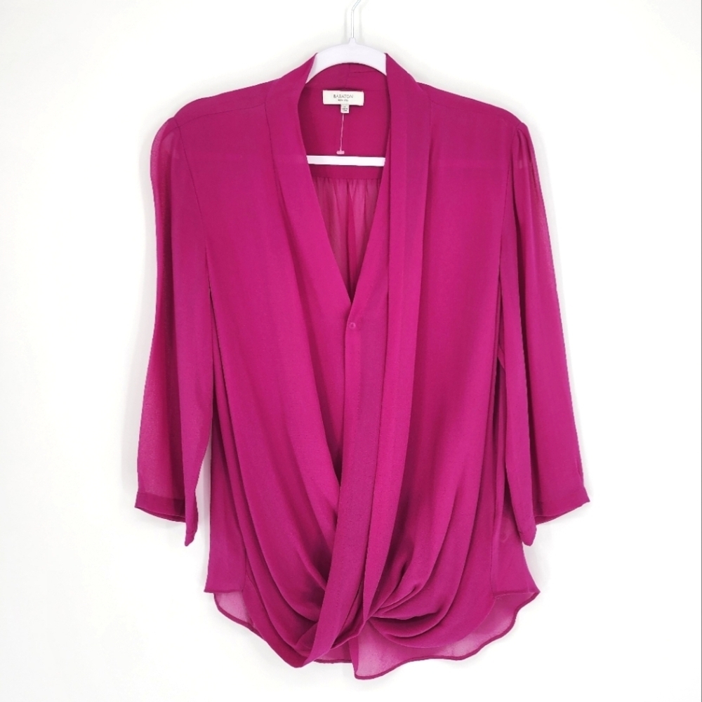 Babaton 100% Silk Blouse Semi Sheer Medium